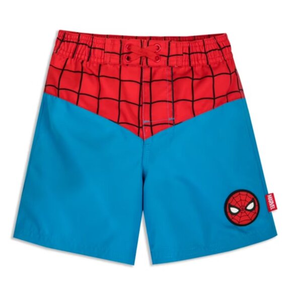 NEW Disney Store Marvel Spiderman Swimsuit Swim Trunks Board Shorts Suit 5/6 6 - Picture 2 of 6
